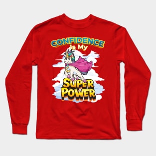 Unicorn Confidence is My Superpower Girls Long Sleeve T-Shirt
